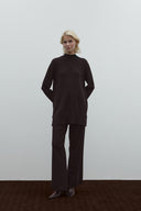 KAHVE BEL LASTİKLİ  RAYON TRİKO PANTOLON