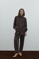 KAHVE PİLİ DETAYLI MODAL PANTOLON