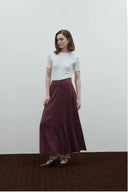 BORDO İPEK CUPRO GODELİ ETEK