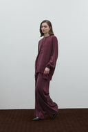 BORDO FERMUARLI İPEK CUPRO BLUZ