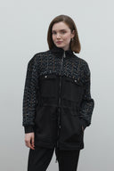 SİYAH TUVİD CEP DETAYLI RAYON BLUZ