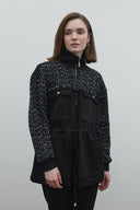 SİYAH TUVİD CEP DETAYLI RAYON BLUZ