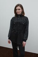 SİYAH TUVİD CEP DETAYLI RAYON BLUZ