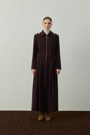BORDO DÜĞME DETAYLI CROP CEKET