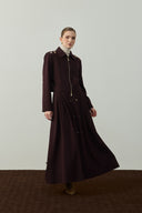 BORDO DÜĞME DETAYLI CROP CEKET