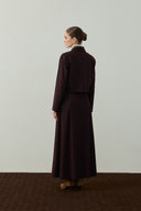 BORDO DÜĞME DETAYLI CROP CEKET
