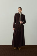 BORDO DÜĞME DETAYLI CROP CEKET