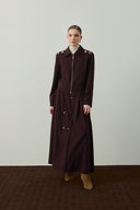 BORDO DÜĞME DETAYLI CROP CEKET