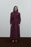 BORDO BRODE ALLER DETAYLI ELBİSE
