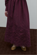BORDO BRODE ALLER DETAYLI ELBİSE