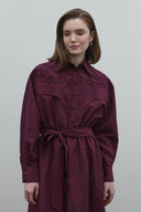 BORDO BRODE ALLER DETAYLI ELBİSE