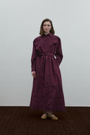 BORDO BRODE ALLER DETAYLI ELBİSE