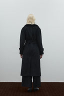 SİYAH KÜRK DETAYLI KAŞE KABAN