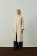 EKRU ATKI DETAYLI TRİKO UZUN HIRKA