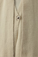 EKRU ATKI DETAYLI TRİKO UZUN HIRKA