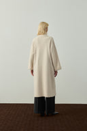 EKRU ATKI DETAYLI TRİKO UZUN HIRKA