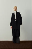 SİYAH ATKI DETAYLI TRİKO UZUN HIRKA