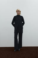 SİYAH BALIKÇI YAKA KLASİK TRİKO