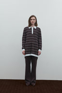 KAHVE ÇİZGİLİ TRİKO