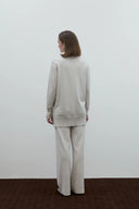 EKRU BEL LASTİKLİ TRİKO PANTOLON