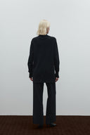 SİYAH BEL LASTİKLİ  RAYON TRİKO PANTOLON