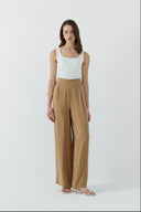 VİZON İPEK CUPRO PALAZZO PANTOLON - Clande