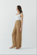 VİZON İPEK CUPRO PALAZZO PANTOLON - Clande