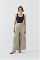 BEJ MODAL GENİŞ PANTOLON - Clande