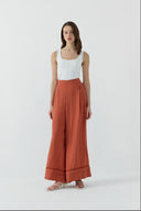 KİREMİT MODAL GENİŞ PANTOLON - Clande