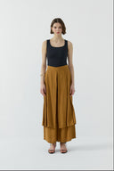 SAFRAN ÇİFT KAT BOL MODAL PANTOLON - Clande