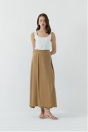 CAMEL İPEK CUPRO KATMANLI ETEK - Clande