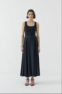 SİYAH MODAL DANTEL DETAYLI ETEK