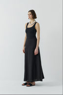 SİYAH KETEN ETEK - Clande