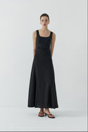 SİYAH KETEN ETEK - Clande