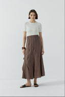 KAHVE VOLANLI KETEN ETEK - Clande