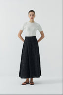 SİYAH PAMUK BRODE ETEK - Clande