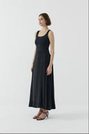 SİYAH İPEK CUPRO GENİŞ ETEK - Clande