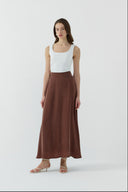 SOĞAN İPEK CUPRO GENİŞ ETEK - Clande