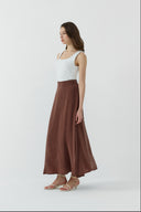 SOĞAN İPEK CUPRO GENİŞ ETEK - Clande