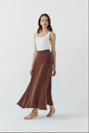 SOĞAN İPEK CUPRO GENİŞ ETEK - Clande