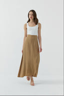 VİZON İPEK CUPRO GENİŞ ETEK - Clande