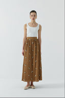 TABA KARAMEL NAKIŞLI ETEK - Clande