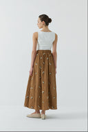TABA KARAMEL NAKIŞLI ETEK - Clande