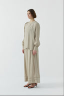 BEJ ALLER DETAYLI MODAL BLUZ - Clande