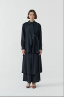 SİYAH BAĞLAMALI MODAL BLUZ - Clande