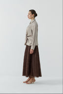 BEJ BAĞLAMALI GÖMLEK - Clande