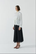 EKRU BAĞLAMALI GÖMLEK - Clande