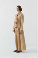 CAMEL METAL AKSESUARLI FULARLI GÖMLEK - Clande