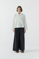 ECRU METAL AKSESUARLI FULARLI GÖMLEK - Clande