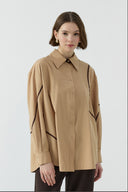 CAMEL BİYE DETAYLI GÖMLEK - Clande